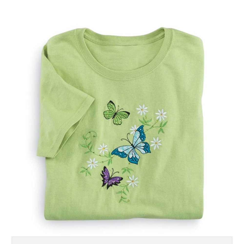 Embroidered Butterfly Tee